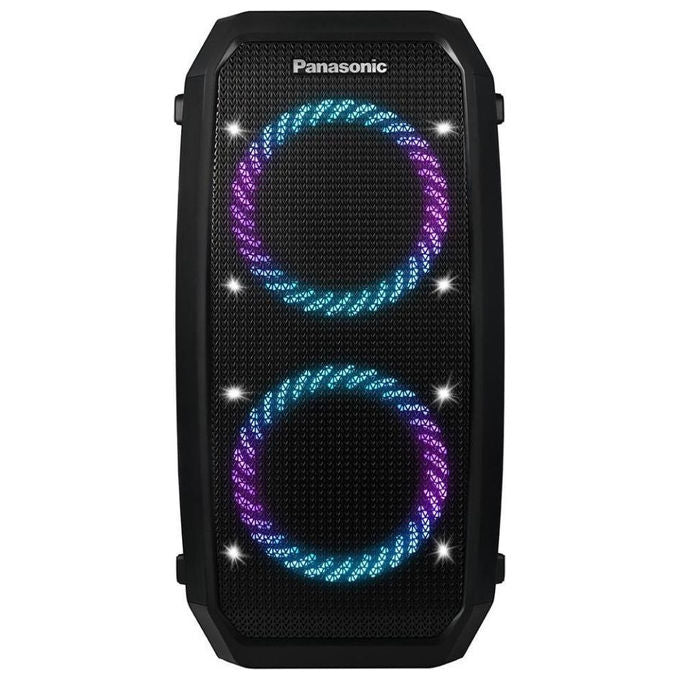 Panasonic SC-BMAX30 altoparlante portatile per feste Bluetooth, 320W, luci integrate, IPX4, ingressi chitarra e microfono karaoke, nero