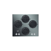 Hotpoint Ariston HAGS 61S-BK piano cottura a gas da incasso, 4 fuochi, superficie in vetro nero griglie in ghisa 60 cm