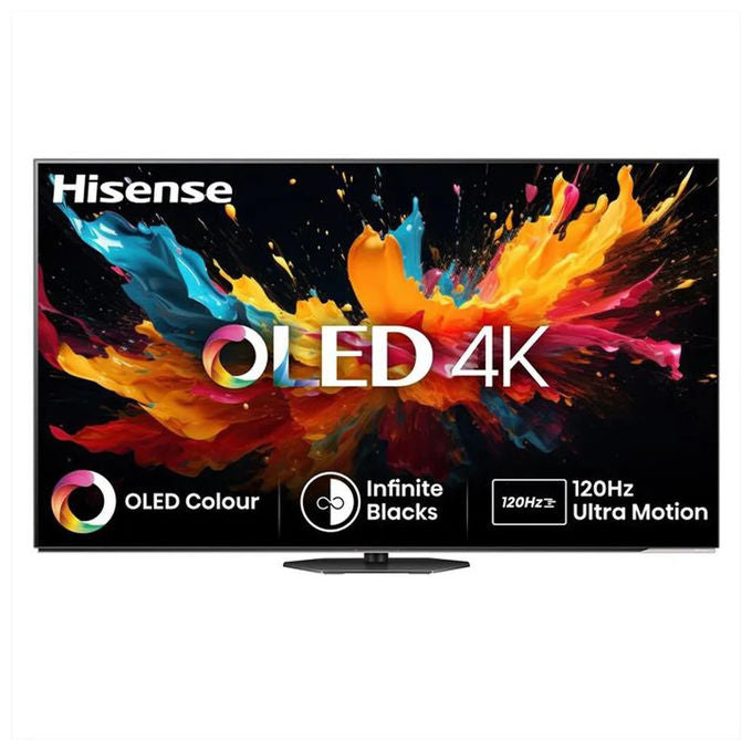 Hisense smart tv OLED 55 pollici 4K, 55A86Q, Dolby Vision IQ, Dolby Atmos, 120Hz, HDR10+, gaming mode, Vidaa