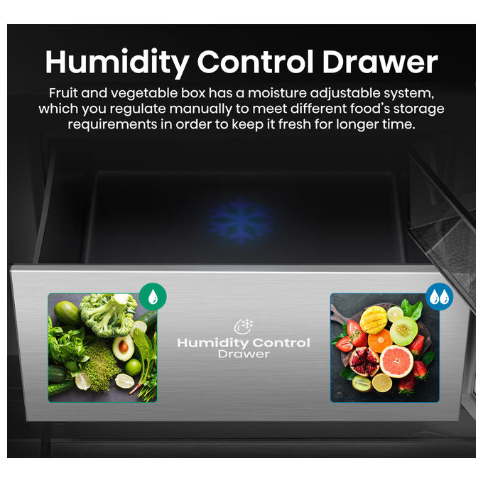 Hisense RQ768N4GVE Frigorifero Side-by-Side Libera Installazione 591 L Classe E Argento Vetro Nero