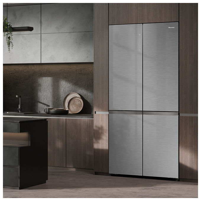 Hisense RQ768N4GVE Frigorifero Side-by-Side Libera Installazione 591 L Classe E Argento Vetro Nero