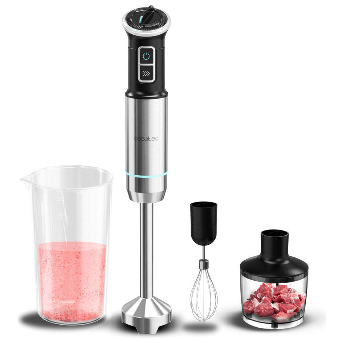 Cecotec frullatore a immersione Power Neutron 1100Max CreamandCrush, 1100 w, 4 lame titanio, turbo, piede XL, bicchiere 800 ml, tritatutto