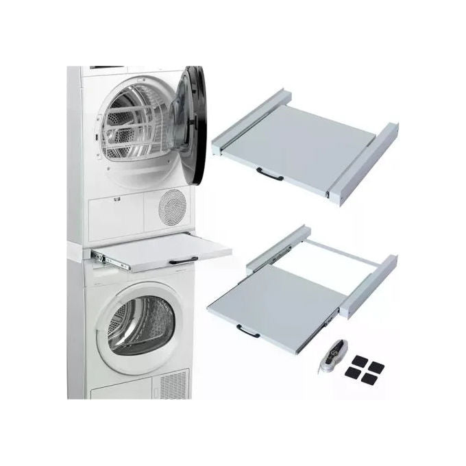 Munari kit congiunzione lavatrice asciugatrice, metallo slim, installazione a colonna, 45 cm, LCL045BI