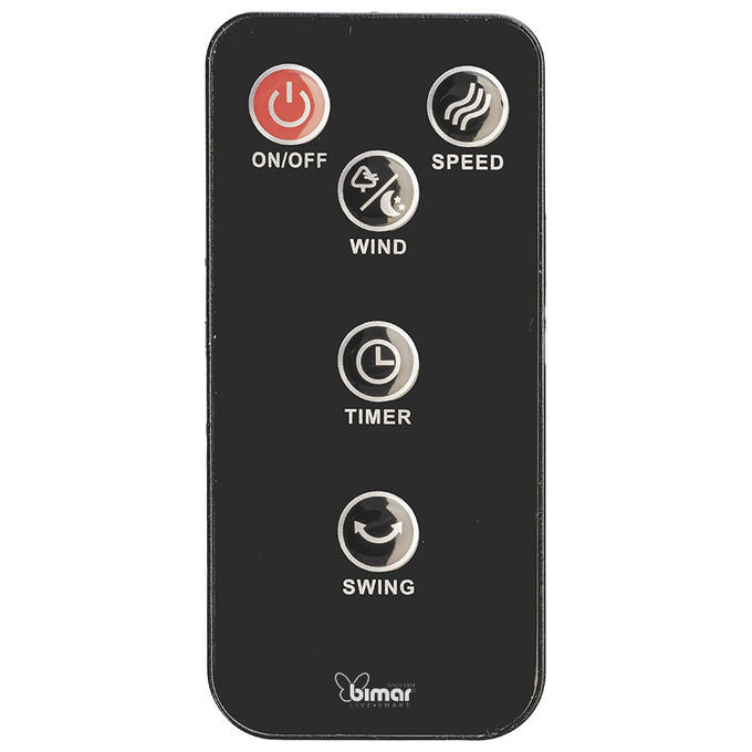Bimar VC112 Ventilatore a Torre 112 cm 50 W 3 velocita' oscillante timer 12h telecomando touch colore Nero