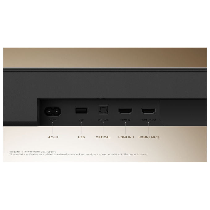 TCL Q65H Soundbar 5.1 canali 580W Dolby Atmos DTS:X RAY·DANZ Subwoofer Wireless Bluetooth 5.3 HDMI eARC colore Nero