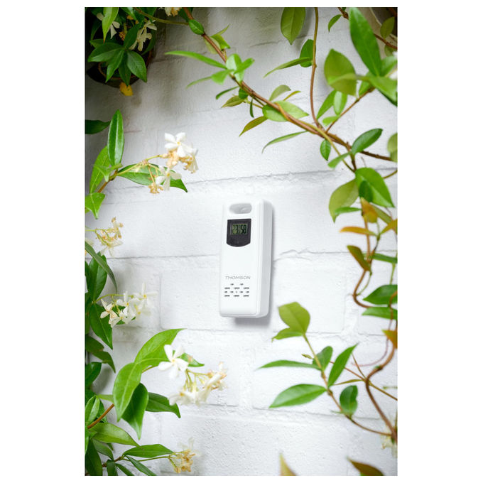 Thomson altoparlante Bluetooth con stazione meteo, WS102TWH, 15W, radio FM, temperatura interna ed esterna, qualita' aria, bianco
