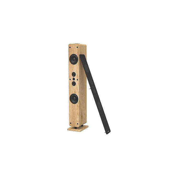 Thomson DS702 Torre Sonora Bluetooth 5.2 120W TWS Ingresso Ottico USB AUX Equalizzatore Luce Ambientale Telecomando colore Legno Nero