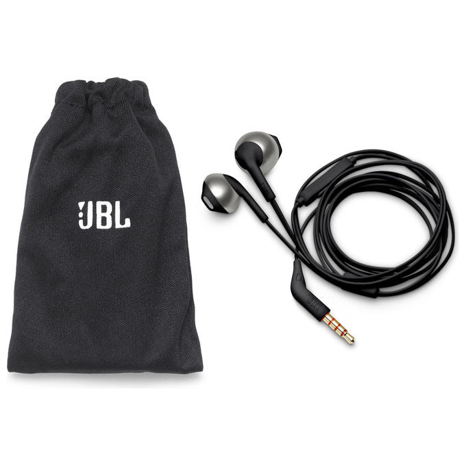 JBL Tune 205, auricolari in-ear cablati, microfono integrato, JBL Pure Bass Sound, jack 3,5 mm, stereofonici, nero