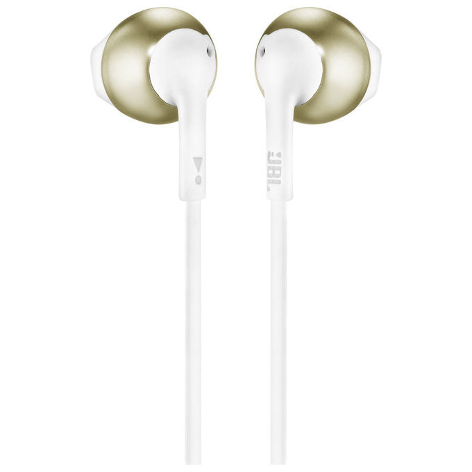 JBL Tune 205 auricolari in-ear cablati, microfono integrato, Jack 3.5 mm, Pure Bass, champagne oro