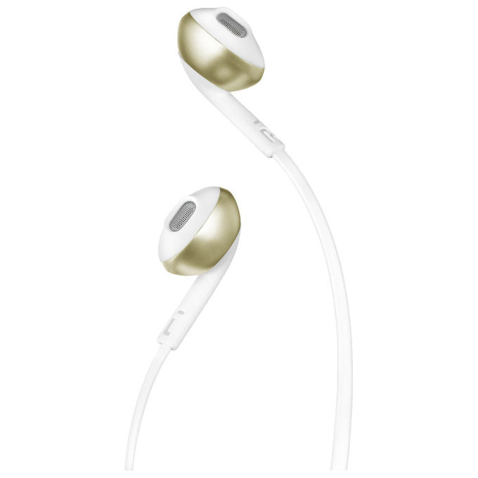 JBL Tune 205 auricolari in-ear cablati, microfono integrato, Jack 3.5 mm, Pure Bass, champagne oro