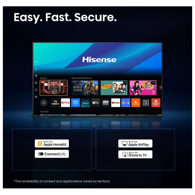 Hisense smart tv 32 pollici 32A49S HD 1366x768 VIDAA Dolby Audio Wi-Fi HDMI USB Game Mode controllo vocale