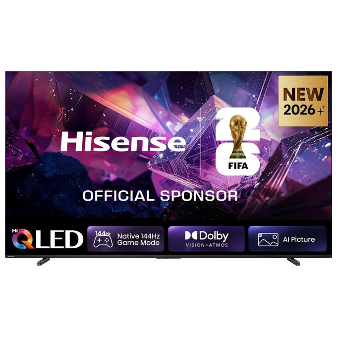 Hisense smart tv 100 pollici QLED 4K, 100E7S Pro, refresh rate 144Hz, HDR, VIDAA, gaming VRR AMD FreeSync