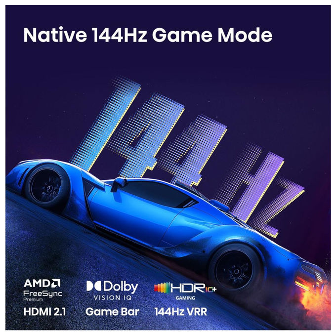 Hisense smart tv 100 pollici QLED 4K, 100E7S Pro, refresh rate 144Hz, HDR, VIDAA, gaming VRR AMD FreeSync