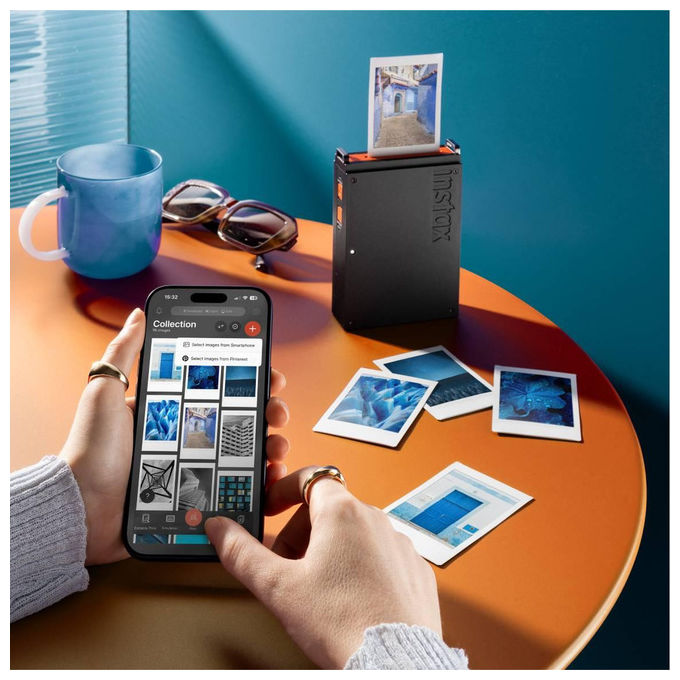 Fujifilm instax mini Link+, stampante istantanea per smartphone, Bluetooth, USB-C, pellicola mini, colore nero