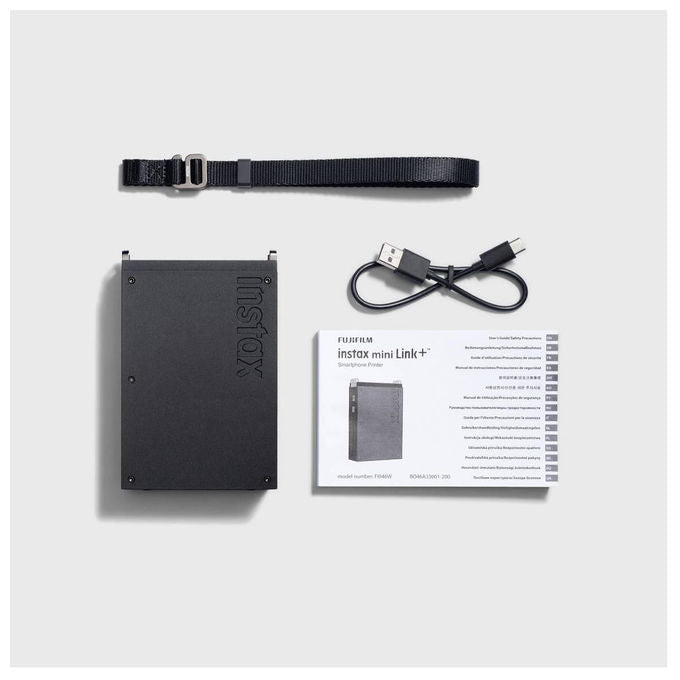 Fujifilm instax mini Link+, stampante istantanea per smartphone, Bluetooth, USB-C, pellicola mini, colore nero