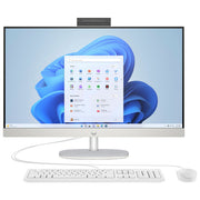 HP All-in-One 27 pollici, AMD Ryzen 7 7730U, 16 GB RAM, SSD 512 GB, schermo Full HD IPS, Windows 11 Home, Wi-Fi 6, Bianco