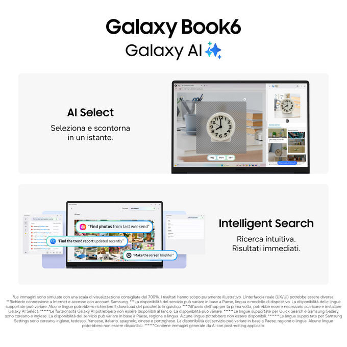Samsung NP760VJGKG3IT Galaxy Book6 Notebook Intel Core Ultra 7 355 16GB 512GB SSD Grigio