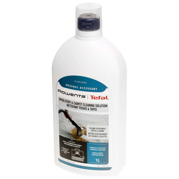 Rowenta XD5310F0 Soluzione Detergente Tessuti e Tappeti 1L Concentrata da Diluire Elimina Macchie Profumo Fresco colore Bianco