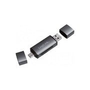 Logilink lettore di schede USB 3.2 Gen 1, SD e MicroSD, connessioni USB-C e USB-A, fino a 5 Gbps, alluminio grigio scuro