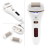 Rio PEDI5 Go Smooth Lima Elettrica Pedicure con Aspiratore 3 Testine Intercambiabili 80 min Ricarica USB IPX6 colore Bianco e Oro