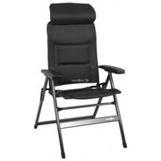 Brunner sedia pieghevole da campeggio Aravel Vitachic H2L Medium, alluminio, 3Durafeel Pro, schienale 7 posizioni, grigio sale e pepe