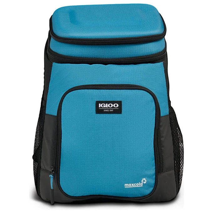 Igloo zaino frigo Latitude, isolamento MaxCold, spallacci imbottiti, fodera antimicrobica, 24 lattine, blu