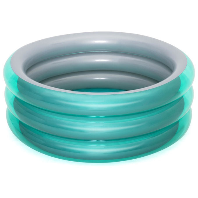 Bestway piscina gonfiabile tonda 51041, 3 anelli, effetto metallico, diametro 152 cm, altezza 51 cm, 445 L, blu