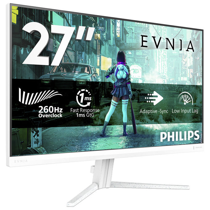 Philips monitor gaming 27M2N3201PL-00, 27 pollici Full HD, Fast IPS, 260 Hz, 1 ms, HDR10, Adaptive Sync, bianco