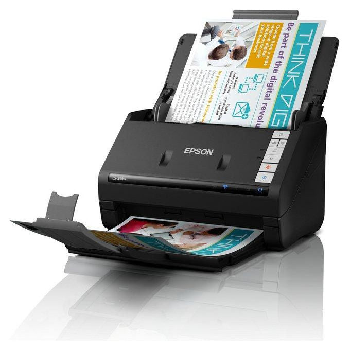 Epson WorkForce ES-550W, scanner documenti, alimentatore automatico 100 fogli, 45 ppm, duplex, Wi-Fi, LAN, USB, 600 dpi