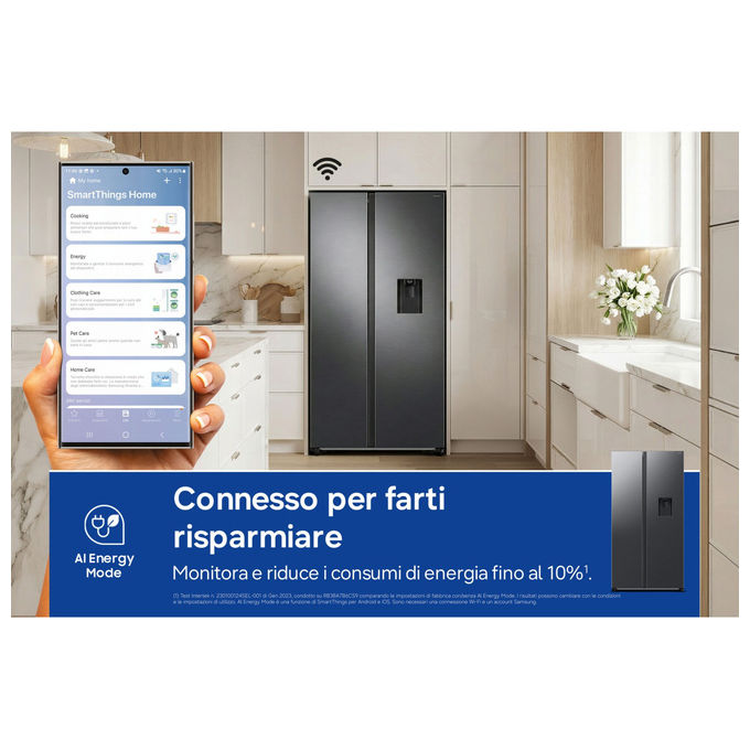 Samsung RS57DG410EB4EF Frigorifero Side by Side 578 L Classe E Wi-Fi (91x1 Flo78x65.4 cm) colore Nero