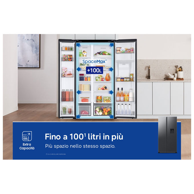 Samsung RS57DG410EB4EF Frigorifero Side by Side 578 L Classe E Wi-Fi (91x1 Flo78x65.4 cm) colore Nero