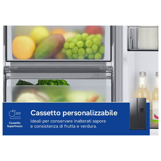 Samsung RS57DG410EB4EF Frigorifero Side by Side 578 L Classe E Wi-Fi (91x1 Flo78x65.4 cm) colore Nero