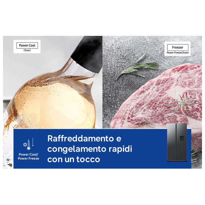 Samsung RS57DG410EB4EF Frigorifero Side by Side 578 L Classe E Wi-Fi (91x1 Flo78x65.4 cm) colore Nero