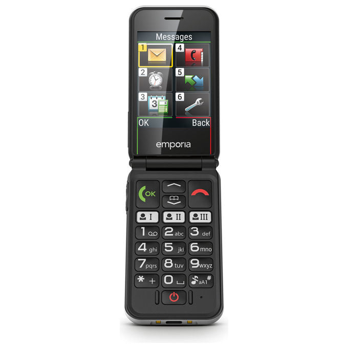 Emporia V227.LTE.V3.BK.01 SIMPLICITYglam.4G Telefono per Anziani a Conchiglia Display 2.8'' 4G LTE Bluetooth 5.0 IP54 colore Nero