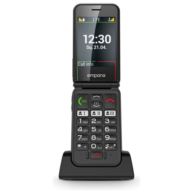Emporia V227.LTE.V3.BK.01 SIMPLICITYglam.4G Telefono per Anziani a Conchiglia Display 2.8'' 4G LTE Bluetooth 5.0 IP54 colore Nero