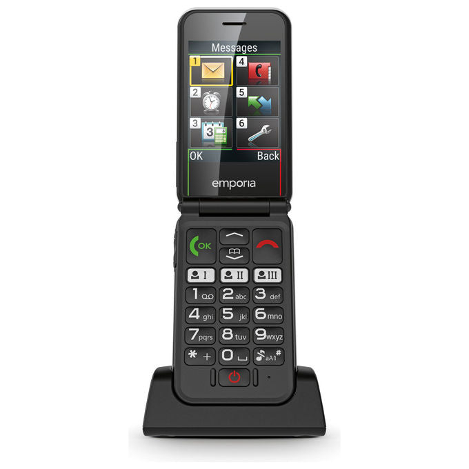 Emporia V227.LTE.V3.BK.01 SIMPLICITYglam.4G Telefono per Anziani a Conchiglia Display 2.8'' 4G LTE Bluetooth 5.0 IP54 colore Nero