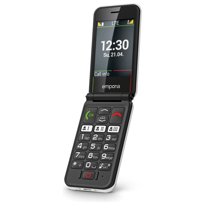 Emporia V227.LTE.V3.BK.01 SIMPLICITYglam.4G Telefono per Anziani a Conchiglia Display 2.8'' 4G LTE Bluetooth 5.0 IP54 colore Nero