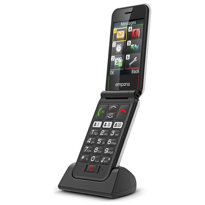 Emporia V227.LTE.V3.BK.01 SIMPLICITYglam.4G Telefono per Anziani a Conchiglia Display 2.8'' 4G LTE Bluetooth 5.0 IP54 colore Nero