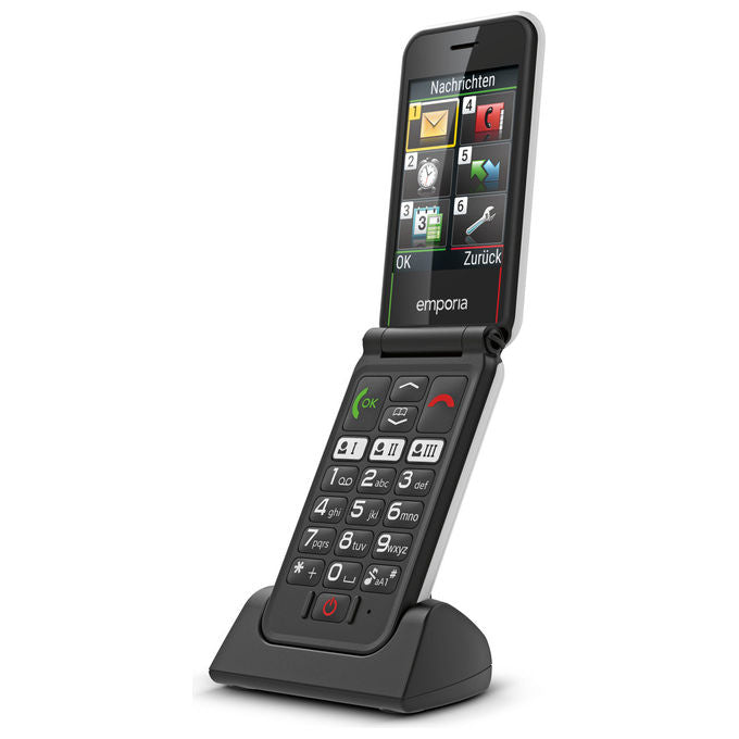 Emporia V227.LTE.V3.BK.01 SIMPLICITYglam.4G Telefono per Anziani a Conchiglia Display 2.8'' 4G LTE Bluetooth 5.0 IP54 colore Nero