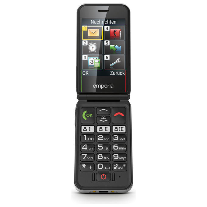 Emporia V227.LTE.V3.BK.01 SIMPLICITYglam.4G Telefono per Anziani a Conchiglia Display 2.8'' 4G LTE Bluetooth 5.0 IP54 colore Nero