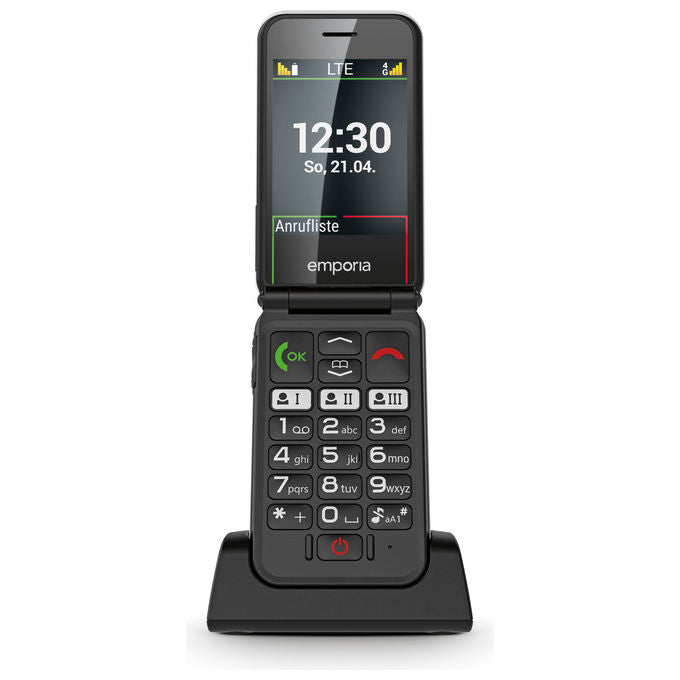 Emporia V227.LTE.V3.BK.01 SIMPLICITYglam.4G Telefono per Anziani a Conchiglia Display 2.8'' 4G LTE Bluetooth 5.0 IP54 colore Nero