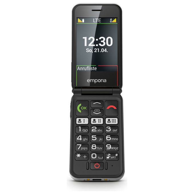 Emporia V227.LTE.V3.BK.01 SIMPLICITYglam.4G Telefono per Anziani a Conchiglia Display 2.8'' 4G LTE Bluetooth 5.0 IP54 colore Nero