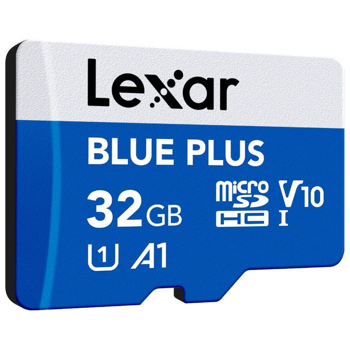Lexar 1294401 Blue Plus Scheda microSDHC 32 GB UHS-I U1 V10 A1 Classe 10 100 MB-s con Adattatore SD colore Blu