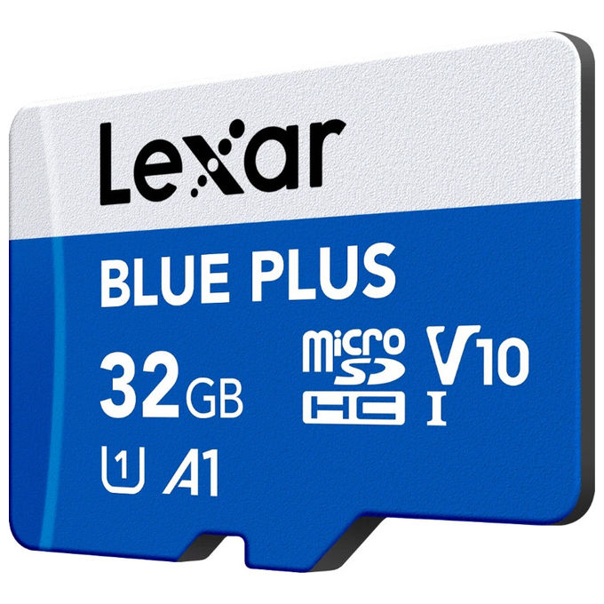 Lexar 1294401 Blue Plus Scheda microSDHC 32 GB UHS-I U1 V10 A1 Classe 10 100 MB-s con Adattatore SD colore Blu