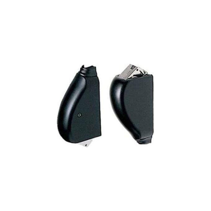 Cisa coppia scrocchi autobloccanti per maniglioni antipanico serie Alpha, chiusura verticale alto basso, finitura nera, modello 07A63.61.0