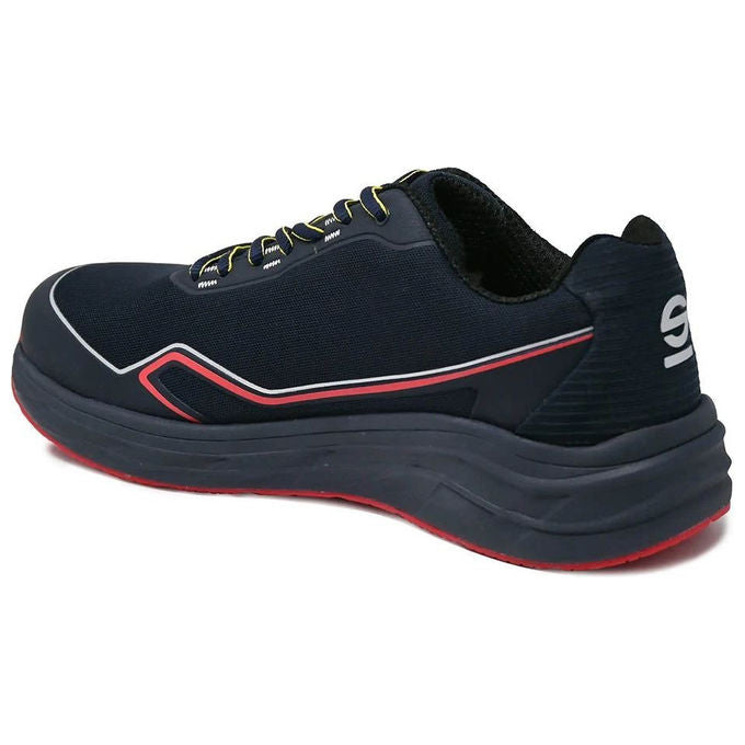 Sparco TEAMWORK MILTON Milton Scarpe Antinfortunistiche S1PS ESD SR FO HRO Stile Running Puntale Composito Suola Antiperforazione Tessuto 3D Traspirante Colore Nero-Rosso