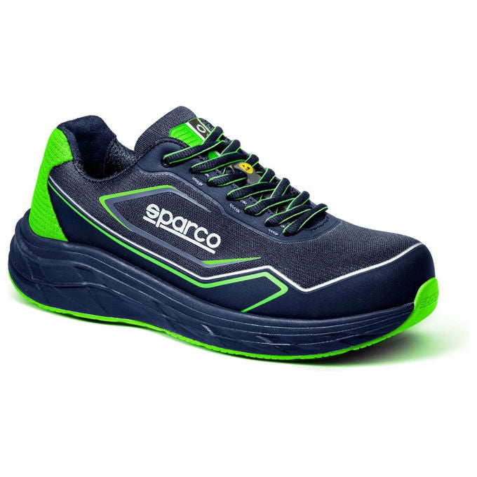 Sparco TEAMWORK Willen Scarpe Antinfortunistiche S1PS ESD SR FO HRO Puntale Composito Tomaia Seamless Antiperforazione colore Verde Nero