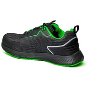 Sparco BTB0002B0K15038 Traction Sanyo Scarpe Antinfortunistiche S1PS ESD SR FO HRO Puntale in Vetroresina Stile Sportivo Colore Nero Verde Fluo