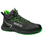 Sparco BTB0029B0K15042 Traction H Naoki Scarpe Antinfortunistiche Alte Uomo S3S ESD HRO Metal Free Idrorepellenti Puntale in Vetroresina colore Nero Verde