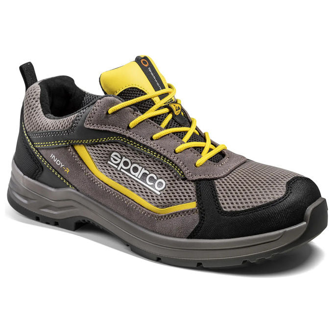 Sparco 07539 Indy Sonoma Scarpe Antinfortunistiche S1PS SR LG ESD puntale vetroresina suola FlexGrip+ taglia 42 colore Grigio Verde Fluo